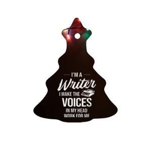 Voice In My Head Work For Me Author Writer Ceramic Tree Ornament