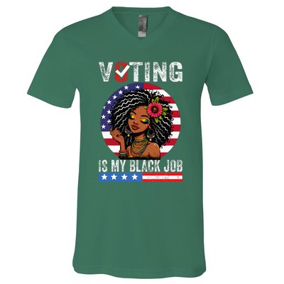 Voting Is My Black Job V-Neck T-Shirt