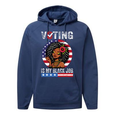 Voting Is My Black Job Performance Fleece Hoodie