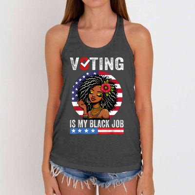 Voting Is My Black Job Women's Knotted Racerback Tank