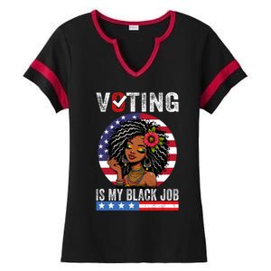 Voting Is My Black Job Ladies Halftime Notch Neck Tee