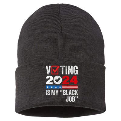 Voting Is My Black Job Sustainable Knit Beanie