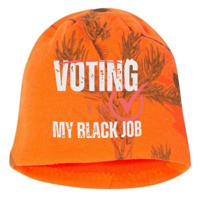 Voting Is My Black Job Kati - Camo Knit Beanie