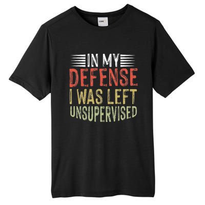 vintage In my defense i was left unsupervised Tall Fusion ChromaSoft Performance T-Shirt