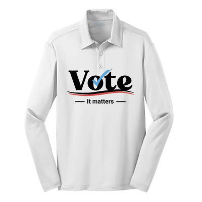 Vote It Matters Silk Touch Performance Long Sleeve Polo