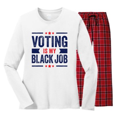 Voting Is My Black Job Women's Long Sleeve Flannel Pajama Set 