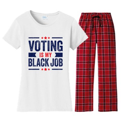 Voting Is My Black Job Women's Flannel Pajama Set