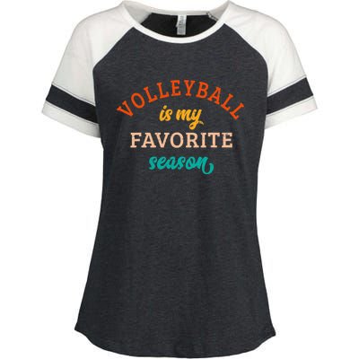 Volleyball Is My Favorite Season Volleyball Lover Retro Enza Ladies Jersey Colorblock Tee