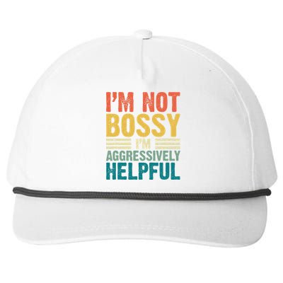 Vintage Im Not Bossy Im Aggressively Helpful Snapback Five-Panel Rope Hat