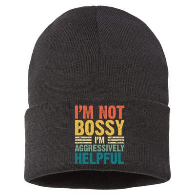 Vintage Im Not Bossy Im Aggressively Helpful Sustainable Knit Beanie