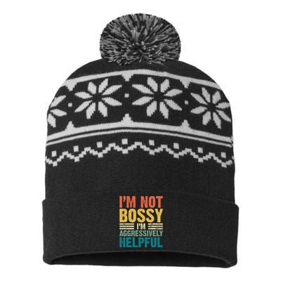 Vintage Im Not Bossy Im Aggressively Helpful USA-Made Snowflake Beanie