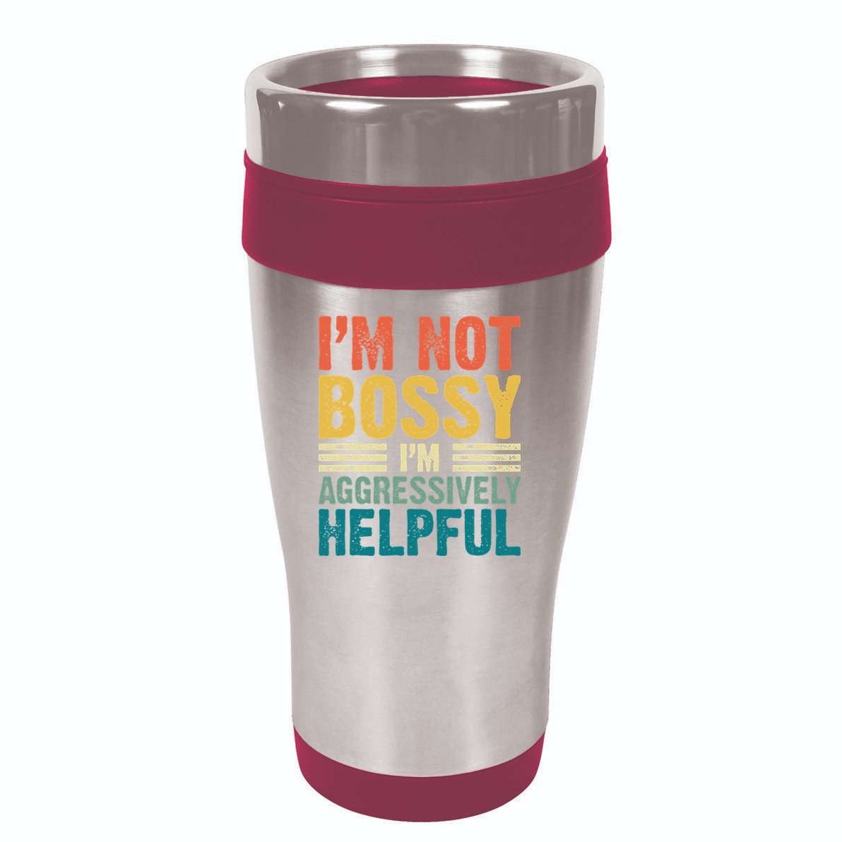 Vintage Im Not Bossy Im Aggressively Helpful 16oz Travel Tumbler