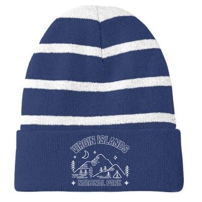 Virgin Islands National Park Explore Adventure Camp Mountain Striped Beanie with Solid Band