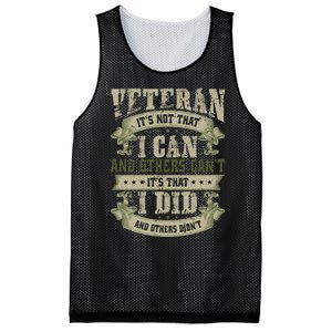 Veteran It's Not That I Can And Others Can't It's That I Did And Others Didn't Mesh Reversible Basketball Jersey Tank