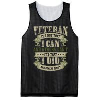 Veteran It's Not That I Can And Others Can't It's That I Did And Others Didn't Mesh Reversible Basketball Jersey Tank