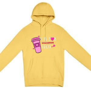 V Is Not For Valentine But Venti Coffee Funny Valentines Day Premium Pullover Hoodie