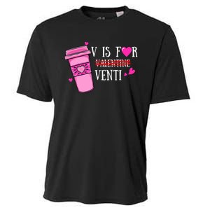 V Is Not For Valentine But Venti Coffee Funny Valentines Day Cooling Performance Crew T-Shirt