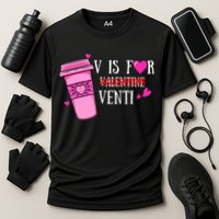 V Is Not For Valentine But Venti Coffee Funny Valentines Day Cooling Performance Crew T-Shirt