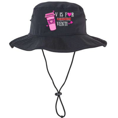 V Is Not For Valentine But Venti Coffee Funny Valentines Day Bucket Hat