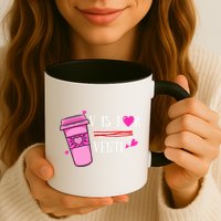 V Is Not For Valentine But Venti Coffee Funny Valentines Day Mug