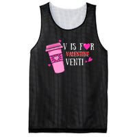 V Is Not For Valentine But Venti Coffee Funny Valentines Day Mesh Reversible Basketball Jersey Tank