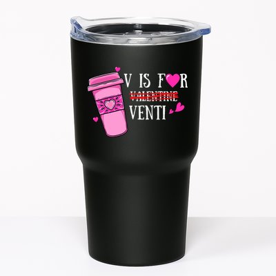 V Is Not For Valentine But Venti Coffee Funny Valentines Day Tumbler