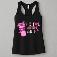 V Is Not For Valentine But Venti Coffee Funny Valentines Day Womens Tank Top
