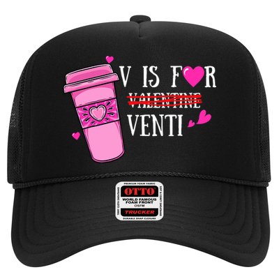 V Is Not For Valentine But Venti Coffee Funny Valentines Day Hat