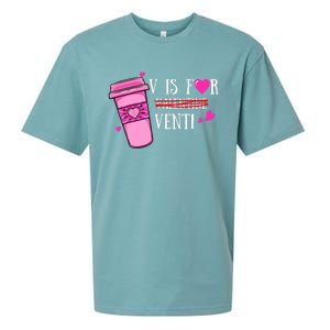 V Is Not For Valentine But Venti Coffee Funny Valentines Day Sueded Cloud Jersey T-Shirt