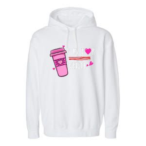 V Is Not For Valentine But Venti Coffee Funny Valentines Day Garment-Dyed Fleece Hoodie