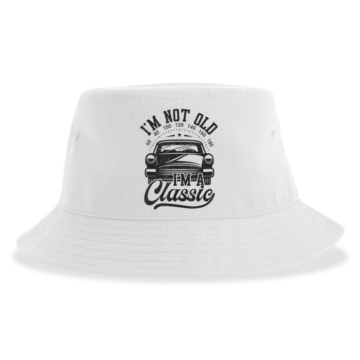 Vintage Im Not Old Im A Classic Funny Car Lover Quote Sustainable Bucket Hat