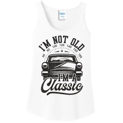 Vintage Im Not Old Im A Classic Funny Car Lover Quote Ladies Essential Tank