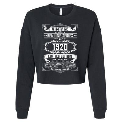 Vintage 100th Birthday Genuine Series 1920 Cropped Pullover Crew