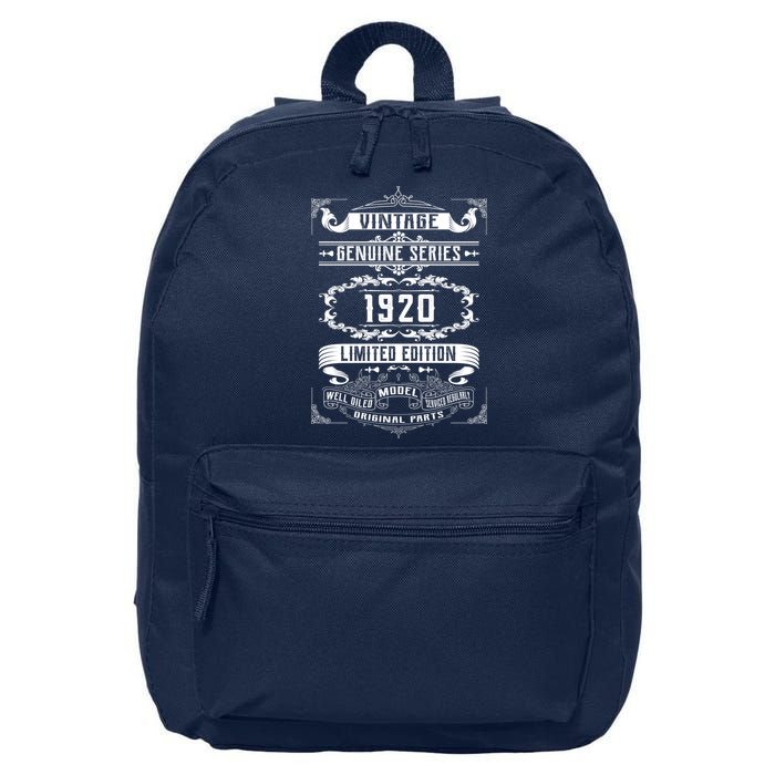 Vintage 100th Birthday Genuine Series 1920 16 in Basic Backpack