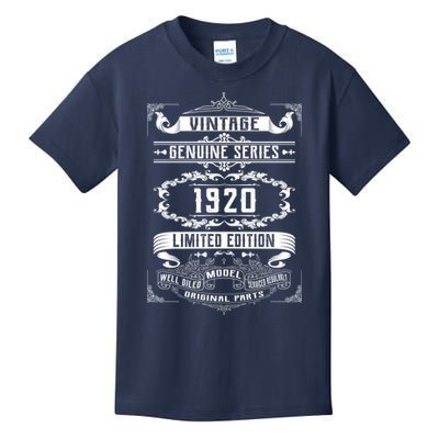 Vintage 100th Birthday Genuine Series 1920 Kids T-Shirt