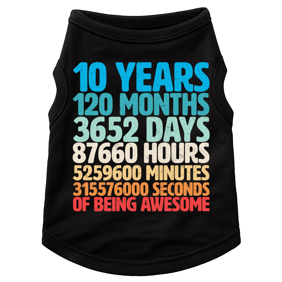 Vintage 10th Birthday 10 Years Old Being Awesome Doggie Tank