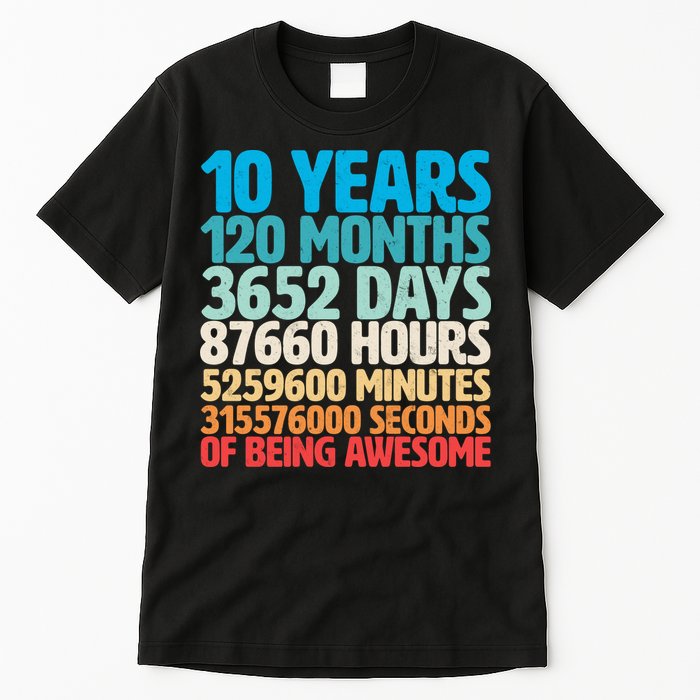 Vintage 10th Birthday 10 Years Old Being Awesome Tall T-Shirt