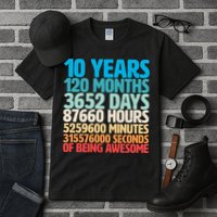 Vintage 10th Birthday 10 Years Old Being Awesome Tall T-Shirt