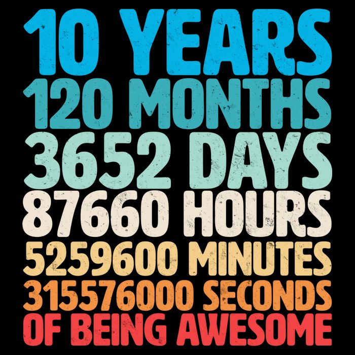Vintage 10th Birthday 10 Years Old Being Awesome Tall T-Shirt