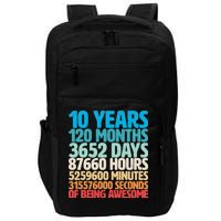 Vintage 10th Birthday 10 Years Old Being Awesome Impact Tech Backpack