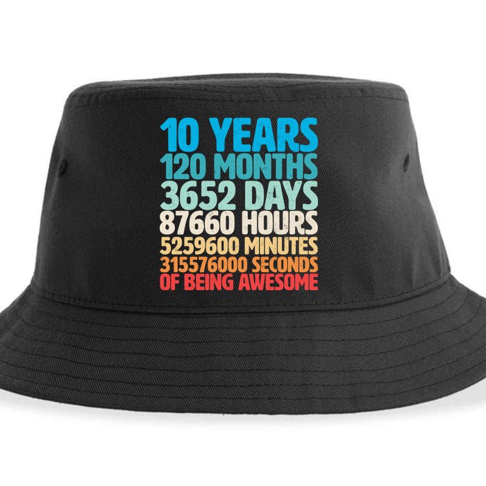 Vintage 10th Birthday 10 Years Old Being Awesome Sustainable Bucket Hat