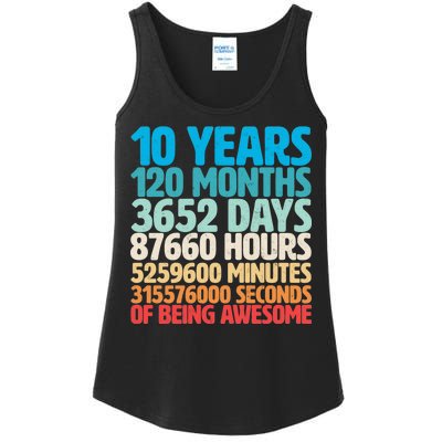 Vintage 10th Birthday 10 Years Old Being Awesome Ladies Essential Tank