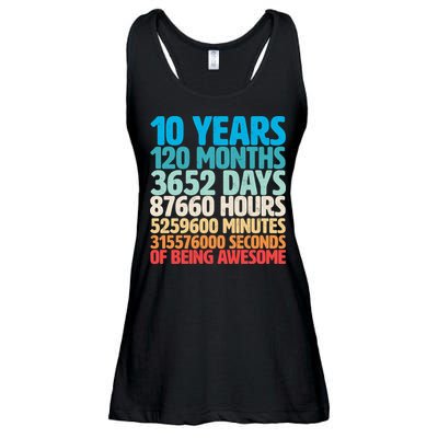 Vintage 10th Birthday 10 Years Old Being Awesome Ladies Essential Flowy Tank