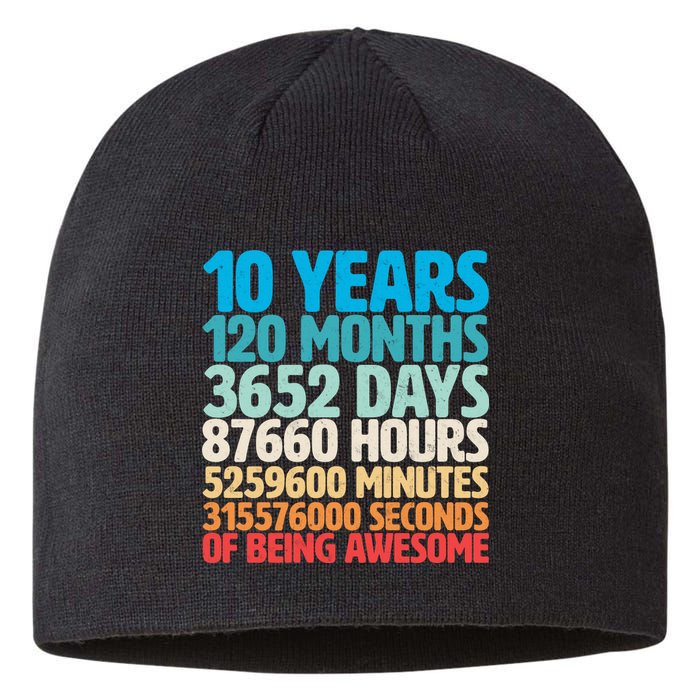 Vintage 10th Birthday 10 Years Old Being Awesome Sustainable Beanie