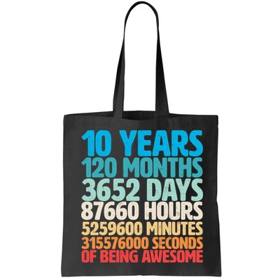 Vintage 10th Birthday 10 Years Old Being Awesome Bag