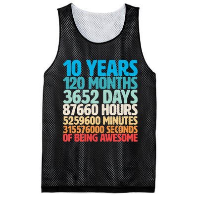 Vintage 10th Birthday 10 Years Old Being Awesome Mesh Reversible Basketball Jersey Tank