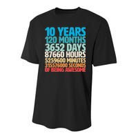 Vintage 10th Birthday 10 Years Old Being Awesome Youth Performance Sprint T-Shirt