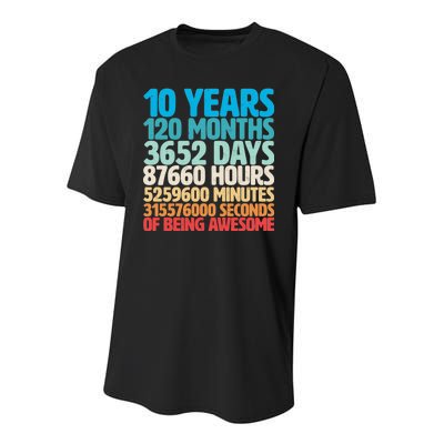 Vintage 10th Birthday 10 Years Old Being Awesome Youth Performance Sprint T-Shirt