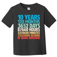 Vintage 10th Birthday 10 Years Old Being Awesome Toddler T-Shirt