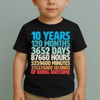 Vintage 10th Birthday 10 Years Old Being Awesome Toddler T-Shirt